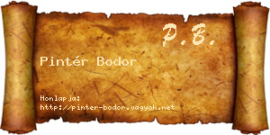 Pintér Bodor névjegykártya